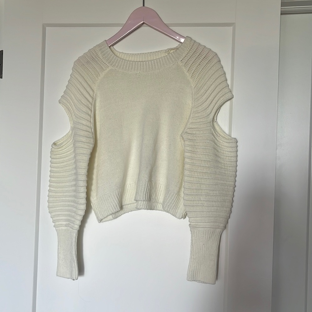 3 for $10 - cream sweater with cut outs